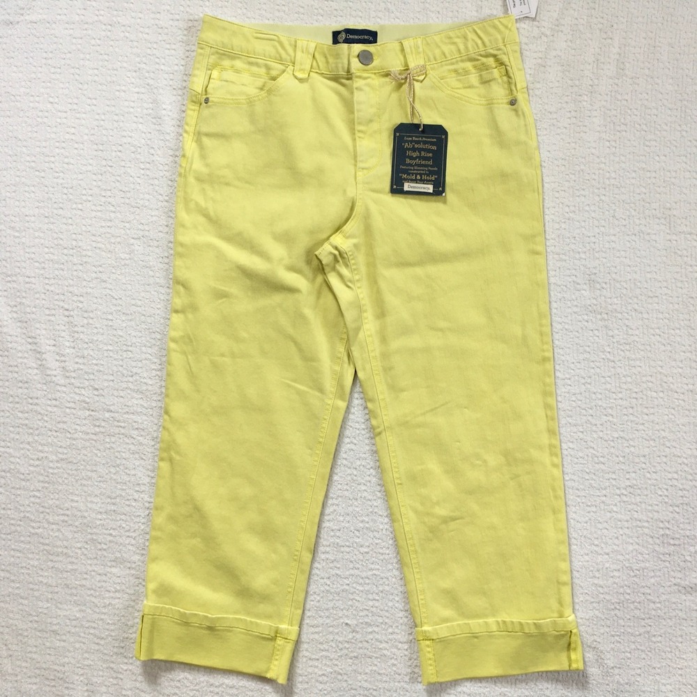 Democracy Women's Boyfriend Jeans in Bright Yellow